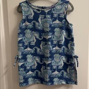 Lilly Pulitzer Blue Elephant Print Kids Dress